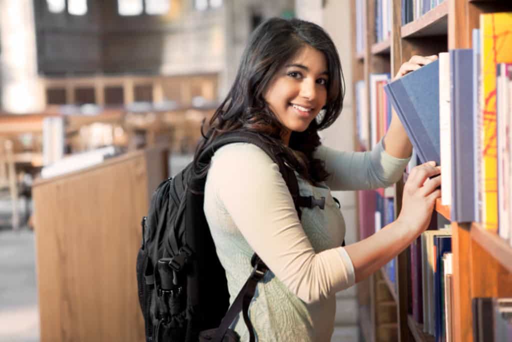 Student in Library