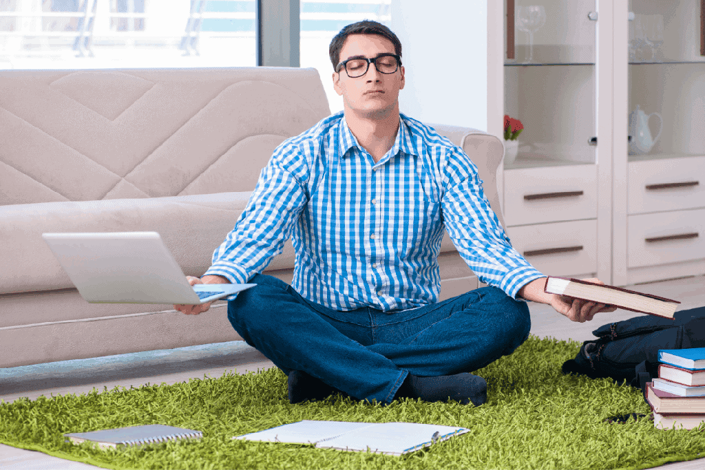 Meditating Student
