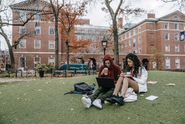 Students in campus USA