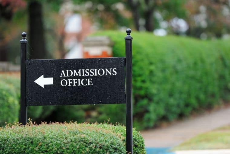 Admission office sign study in uk 